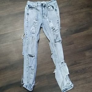 Distressed bleached Jeans